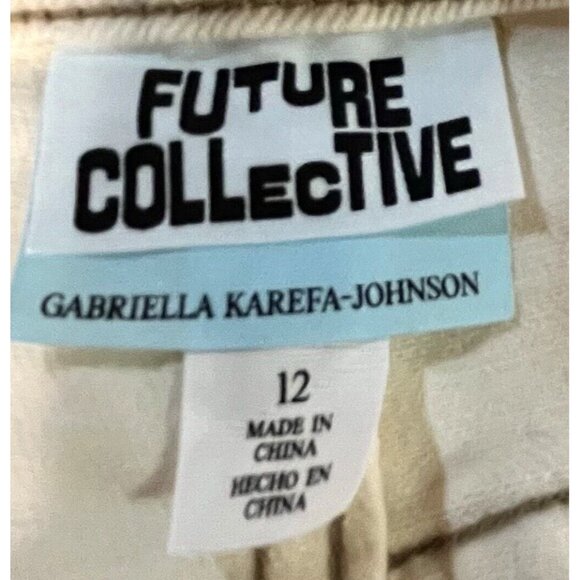 New Future Collective Women's Size 12 Cream Denim Flare Leg High Rise Jeans - Picture 3 of 3